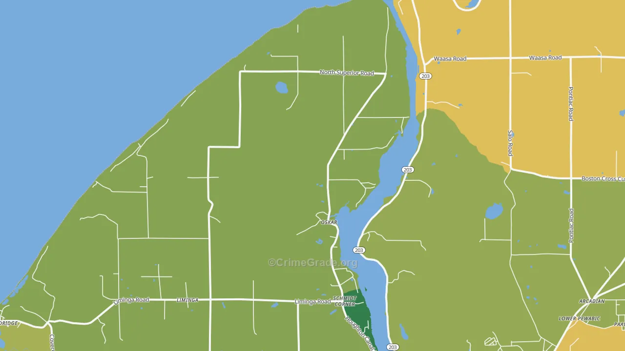 Oskar, MI Map of Assault Rates