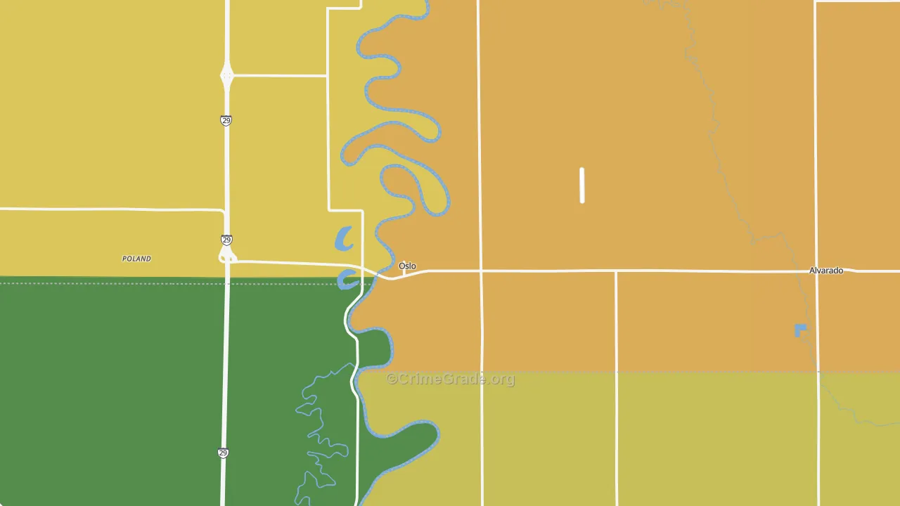 Oslo, MN Map of Assault Rates
