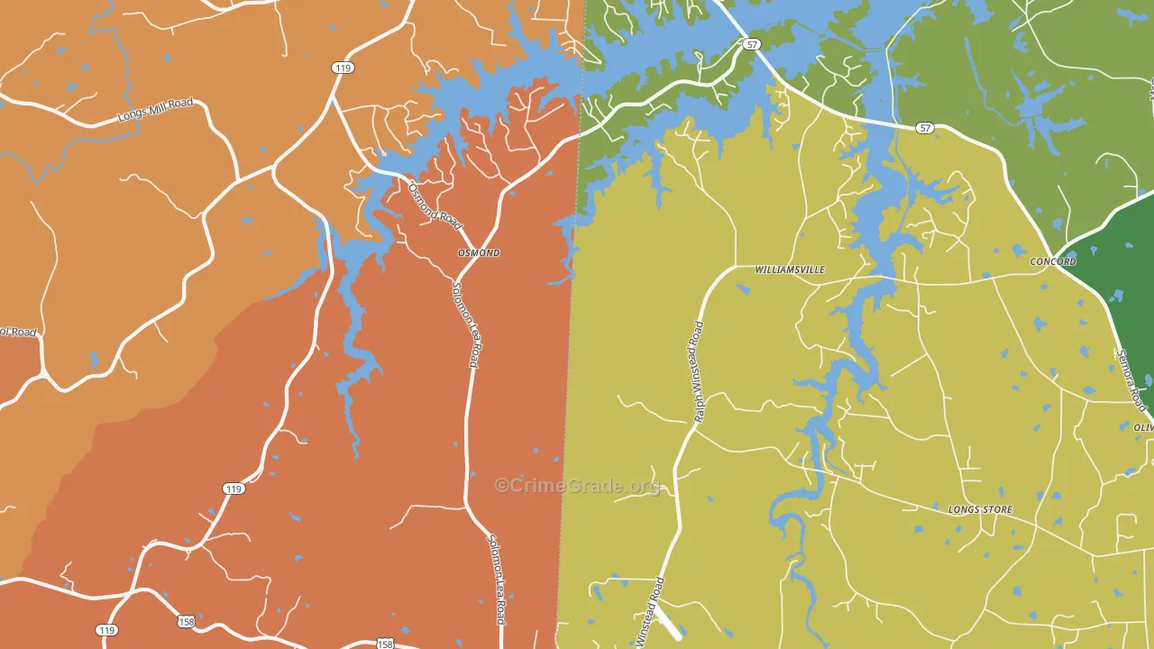 Osmond, NC Map of Assault Rates