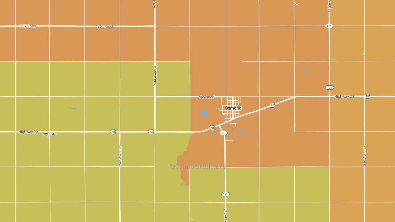 Osmond, NE Map of Assault Rates