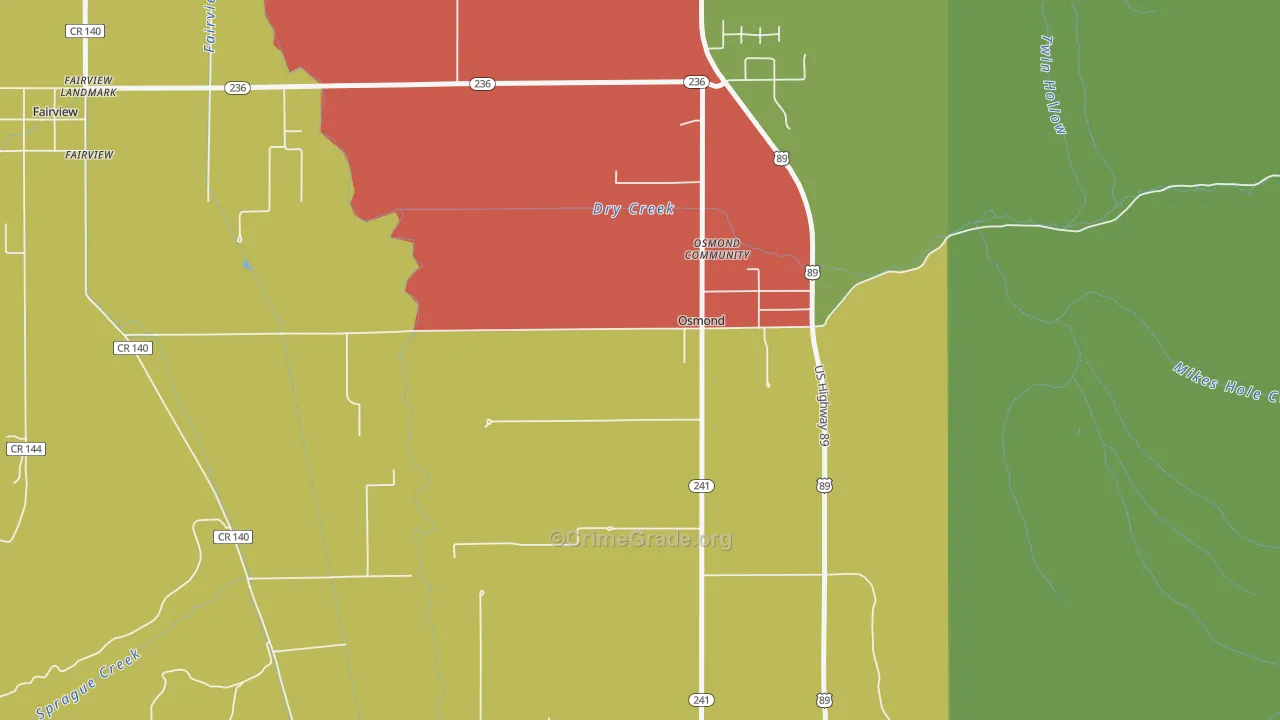 Osmond, WY Map of Assault Rates