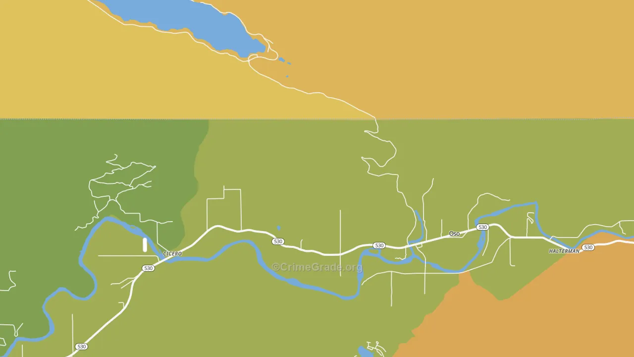 Oso, WA Map of Assault Rates