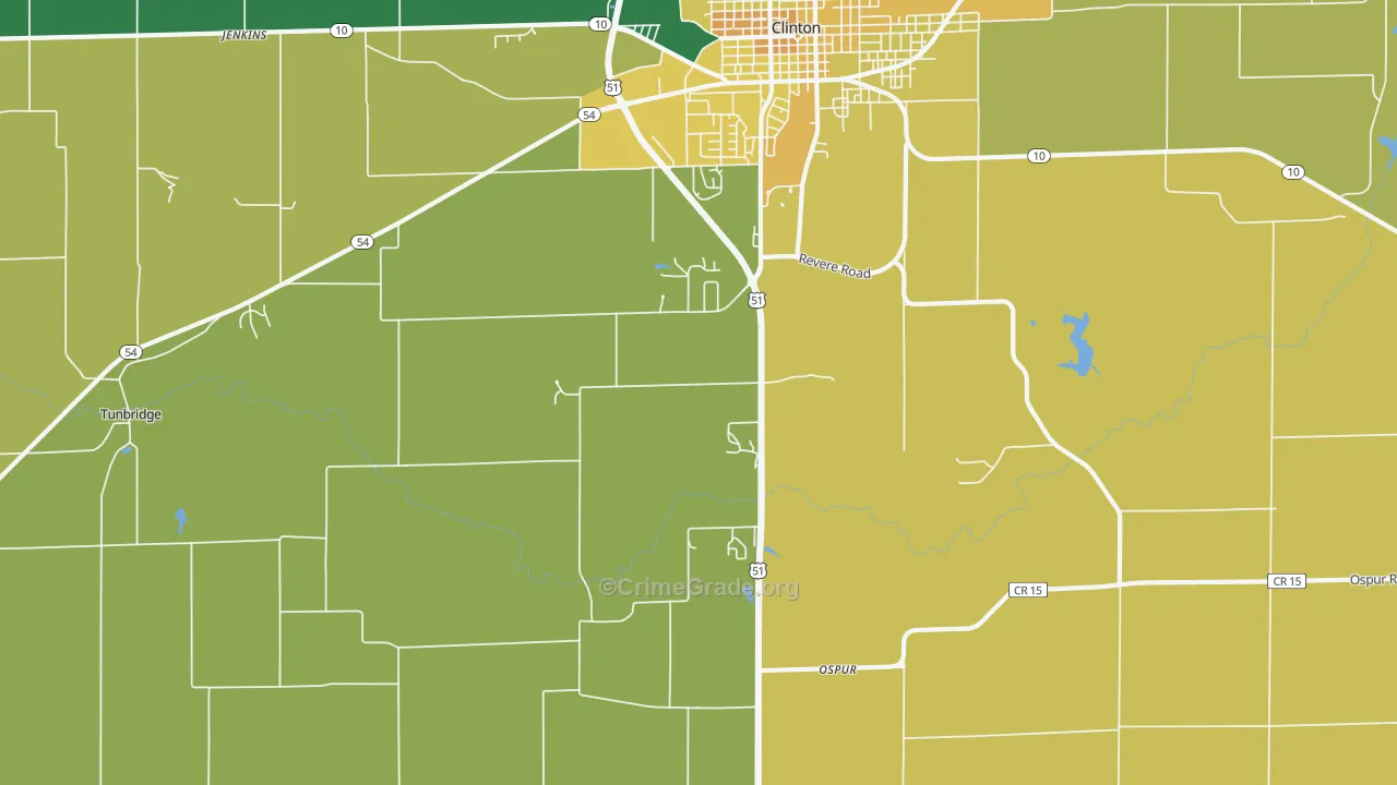 Ospur, IL Map of Assault Rates