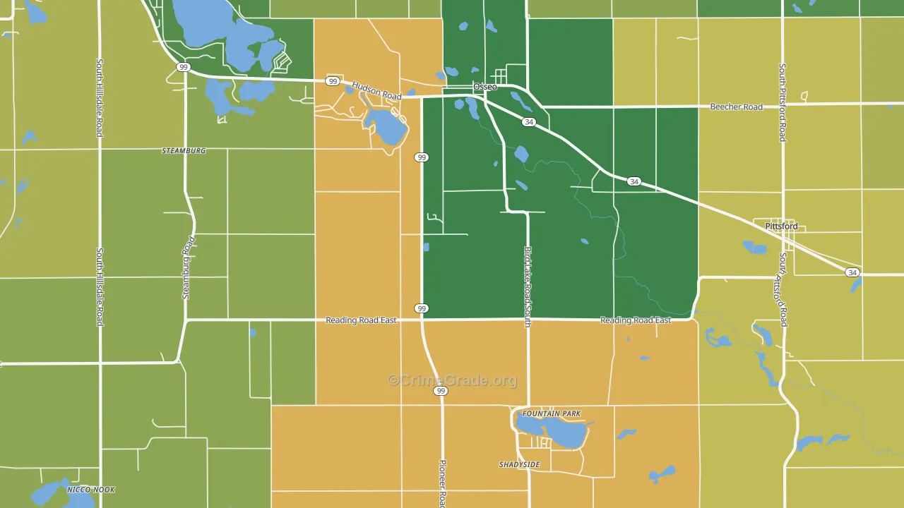 Osseo, MI Map of Assault Rates