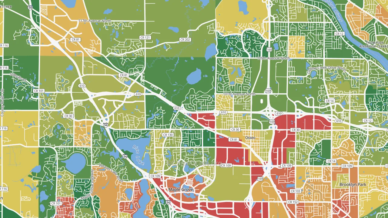 Osseo, MN Map of Assault Rates