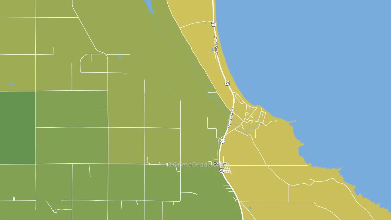 Ossineke, MI Map of Assault Rates