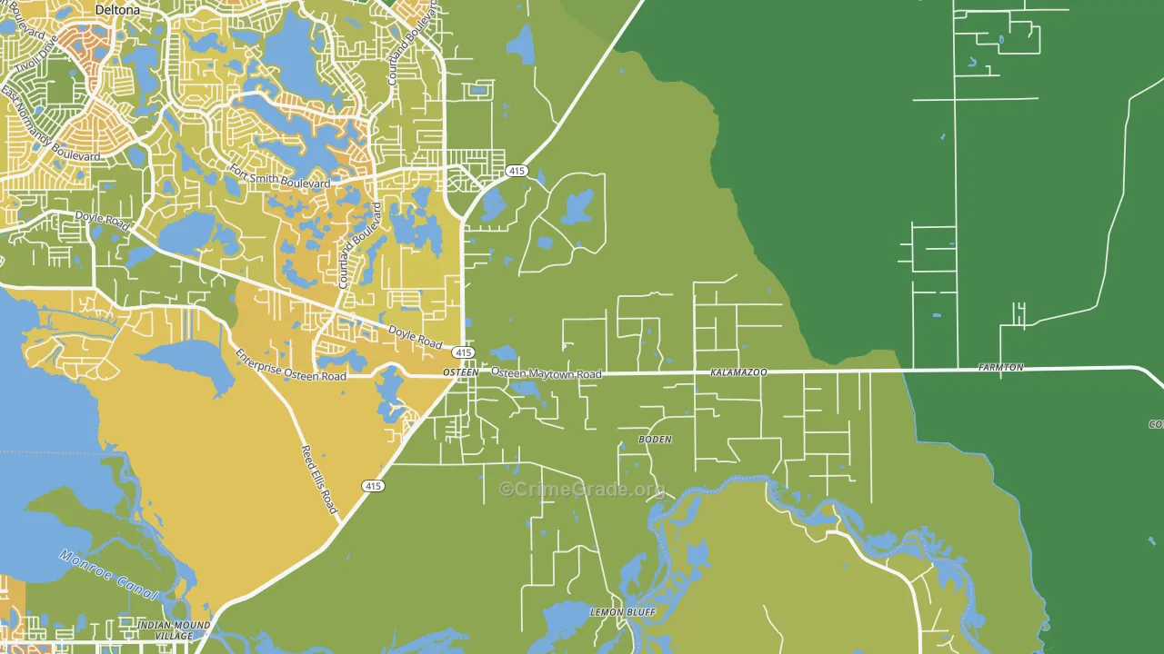 Osteen, FL Map of Assault Rates