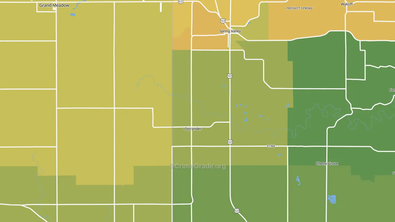 Ostrander, MN Map of Assault Rates