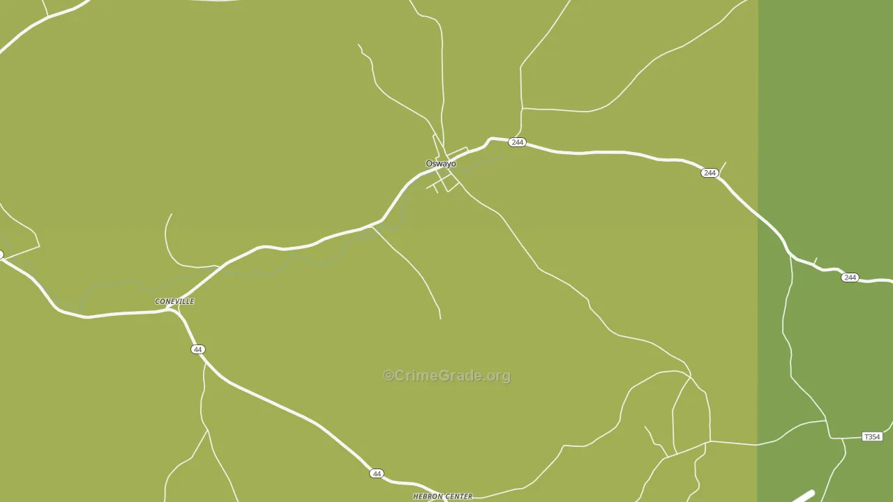 Oswayo, PA Map of Assault Rates