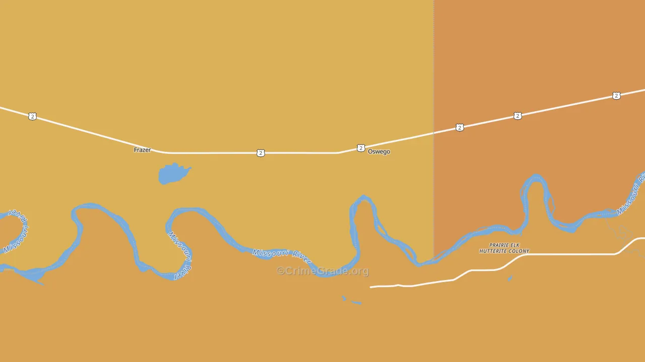 Oswego, MT Map of Assault Rates