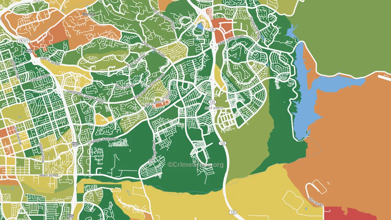 Otay Ranch, Chula Vista, CA Map of Assault Rates