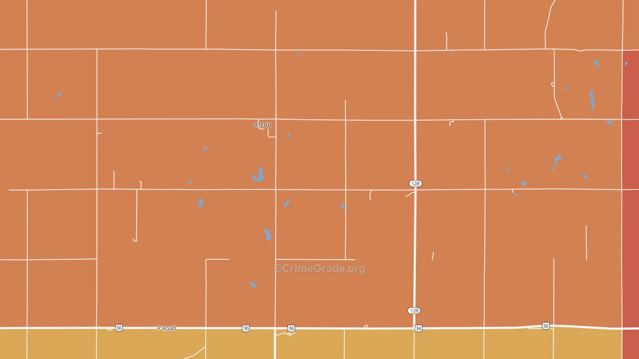 Otego, KS Map of Assault Rates