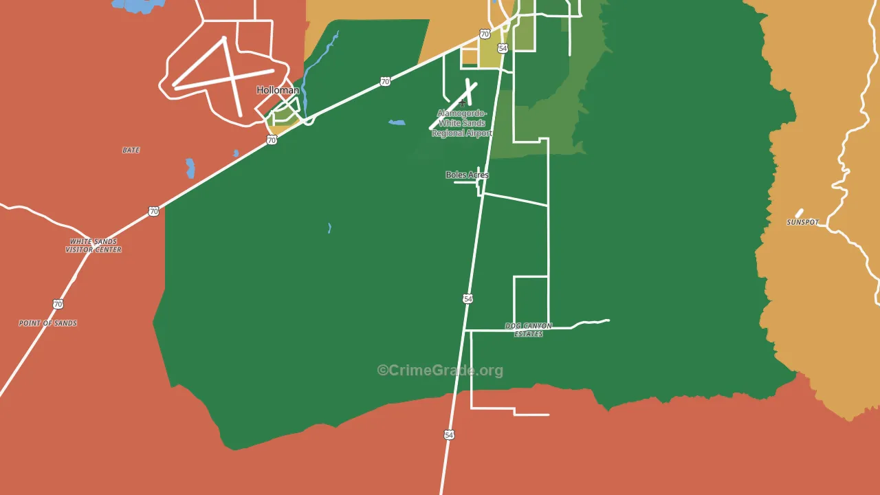 Otero County, NM Map of Assault Rates