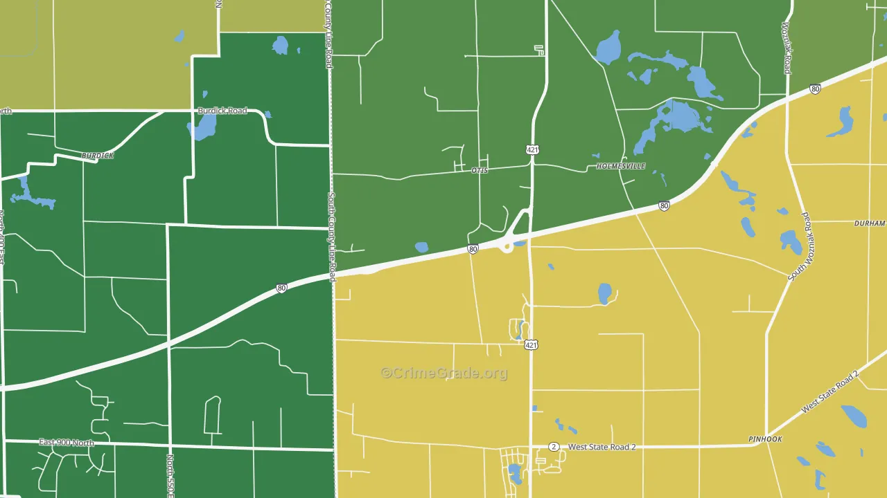Otis, IN Map of Assault Rates