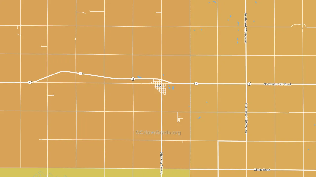 Otis, KS Map of Assault Rates
