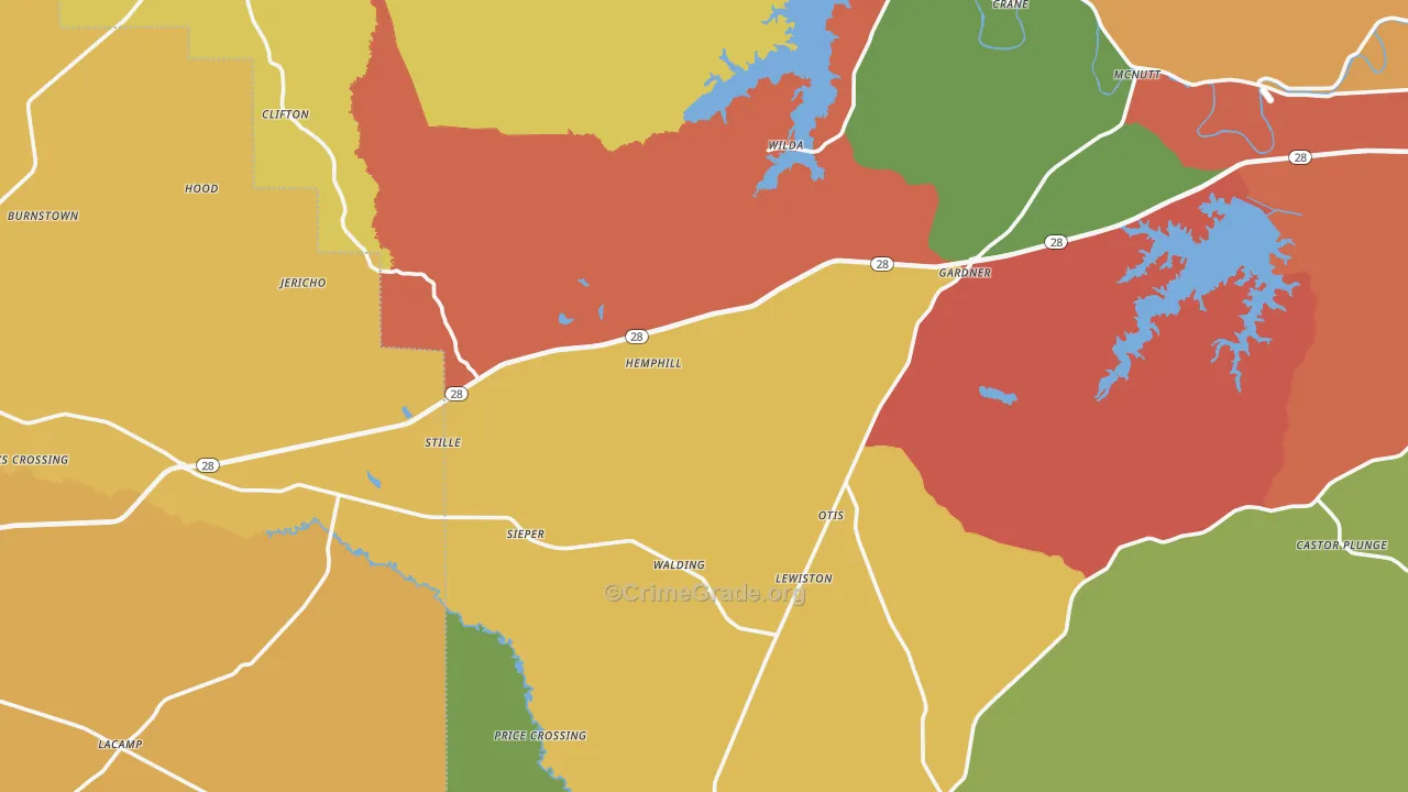 Otis, LA Map of Assault Rates