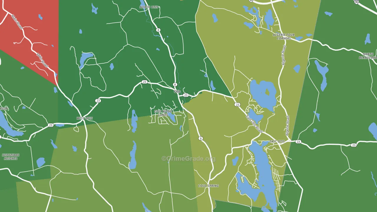 Otis, MA Map of Assault Rates