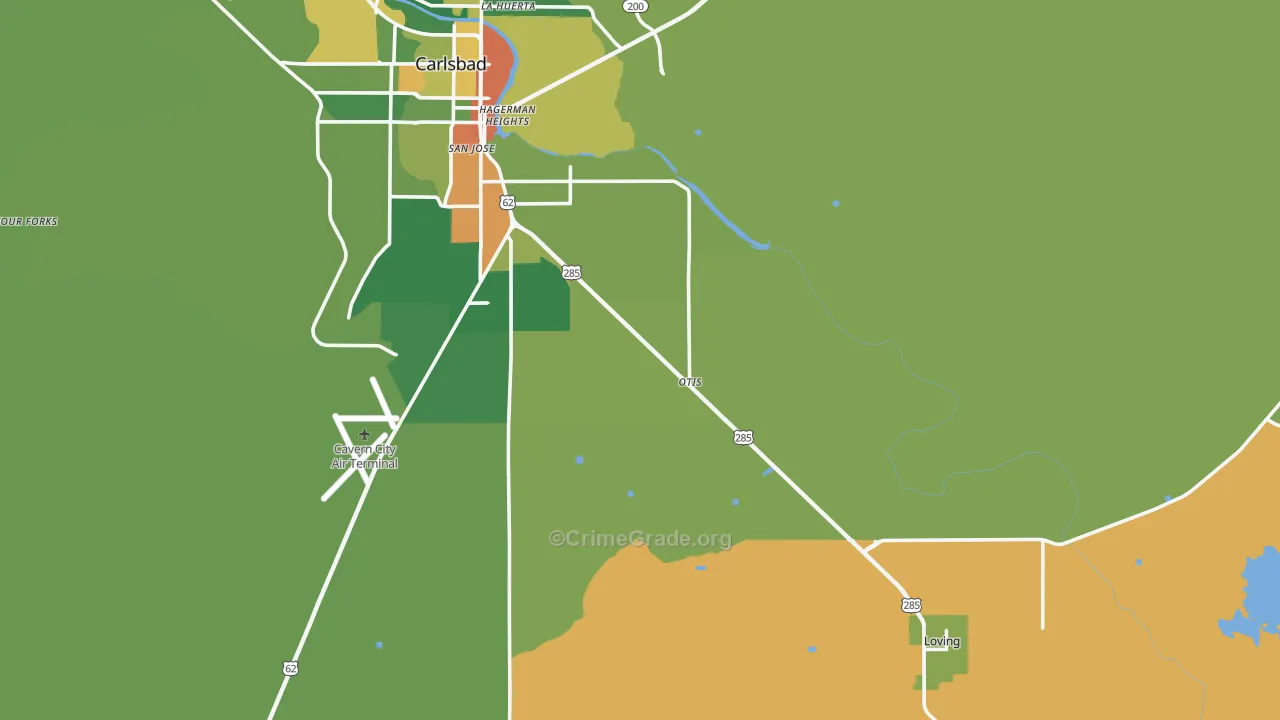 Otis, NM Map of Assault Rates