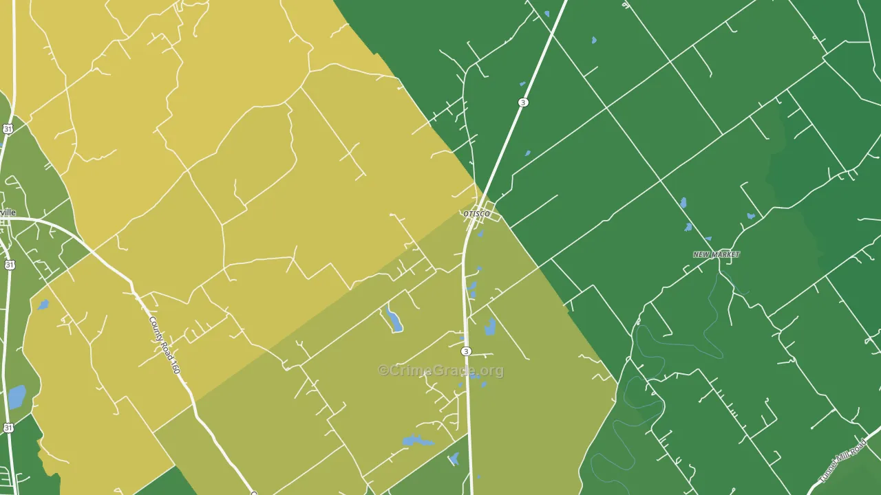 Otisco, IN Map of Assault Rates