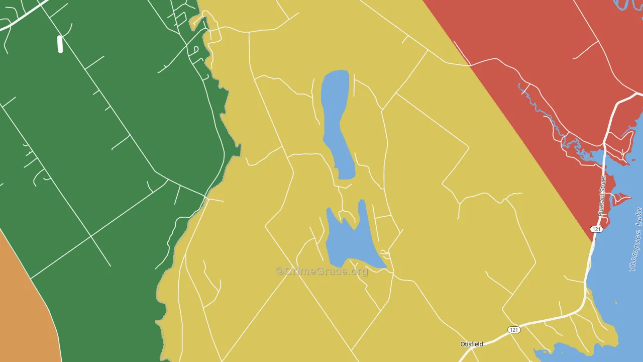Otisfield, ME Map of Assault Rates