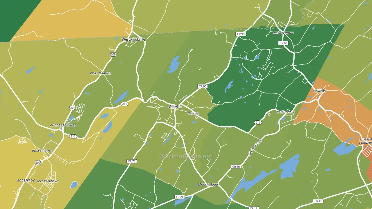 Otisville, NY Map of Assault Rates