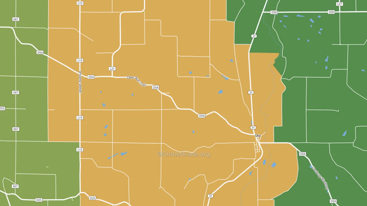 Oto, IA Map of Assault Rates