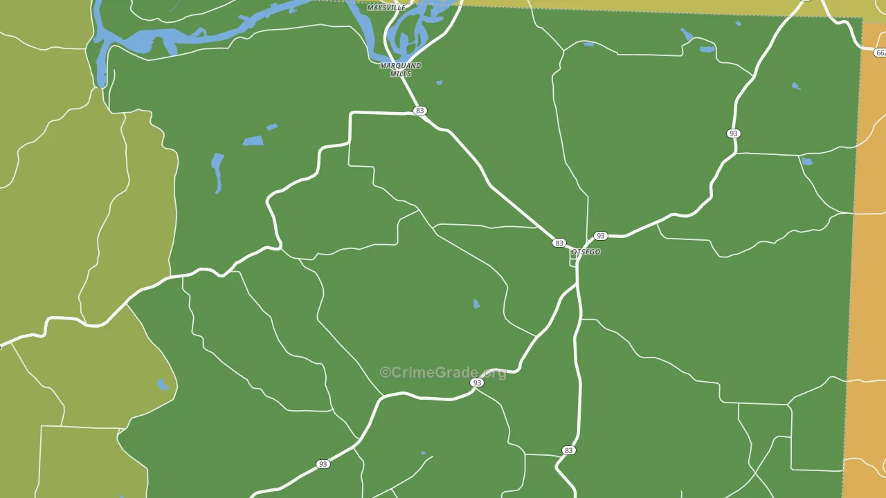 Otsego, OH Map of Assault Rates