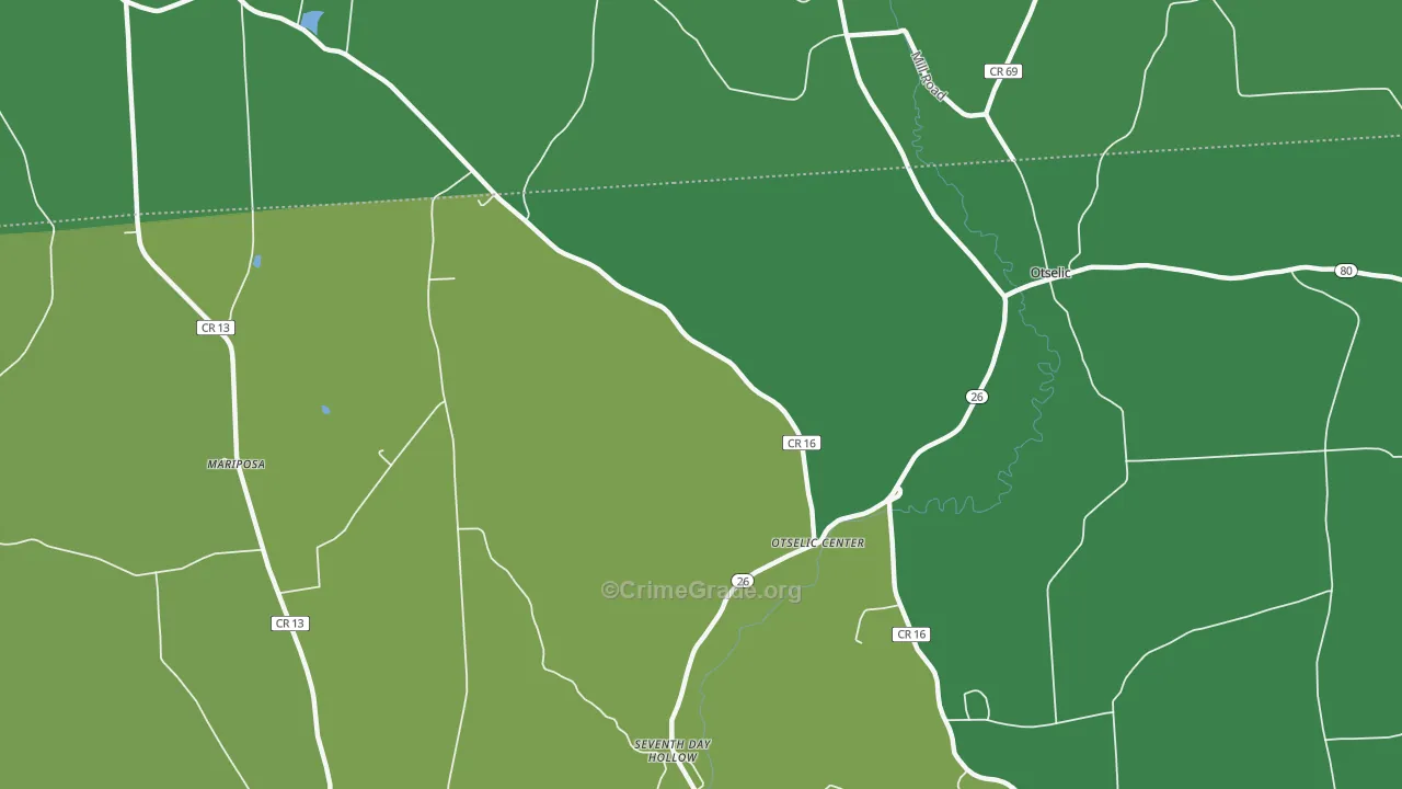 Otselic Center, NY Map of Assault Rates