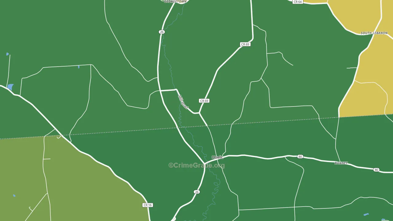 Otselic, NY Map of Assault Rates