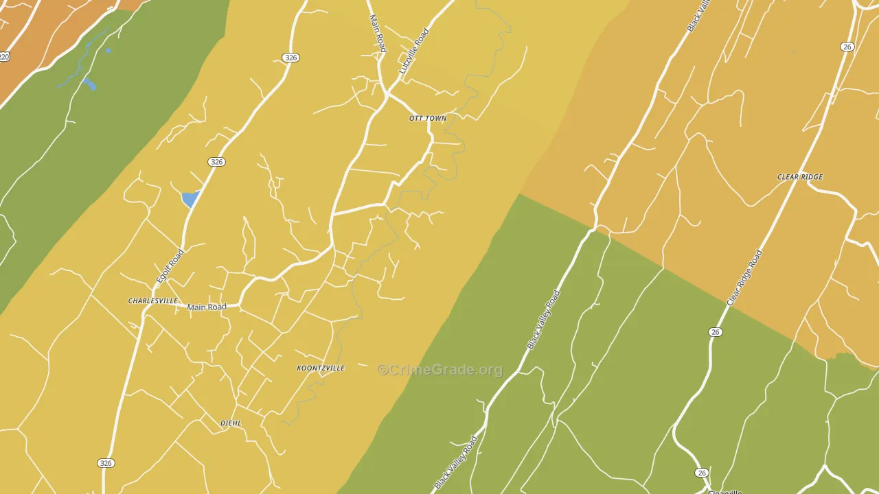 Ott Town, PA Map of Assault Rates