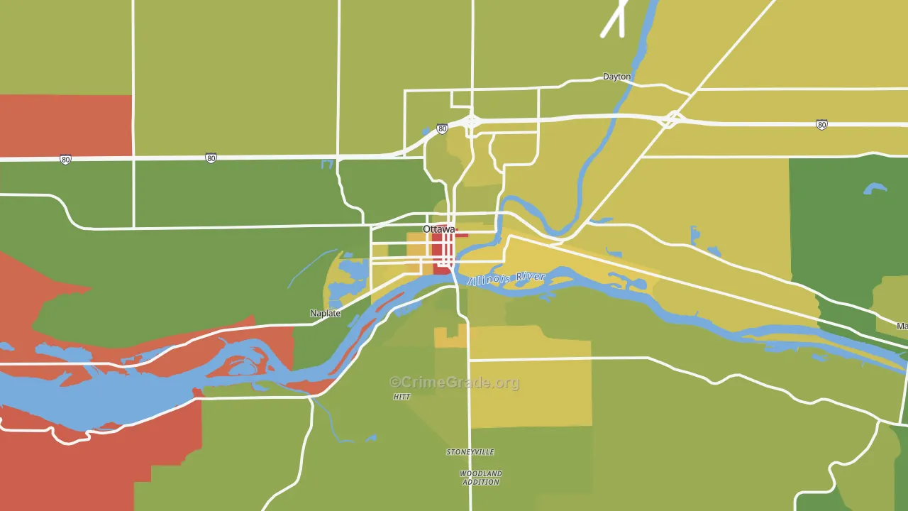 Ottawa, IL Map of Assault Rates