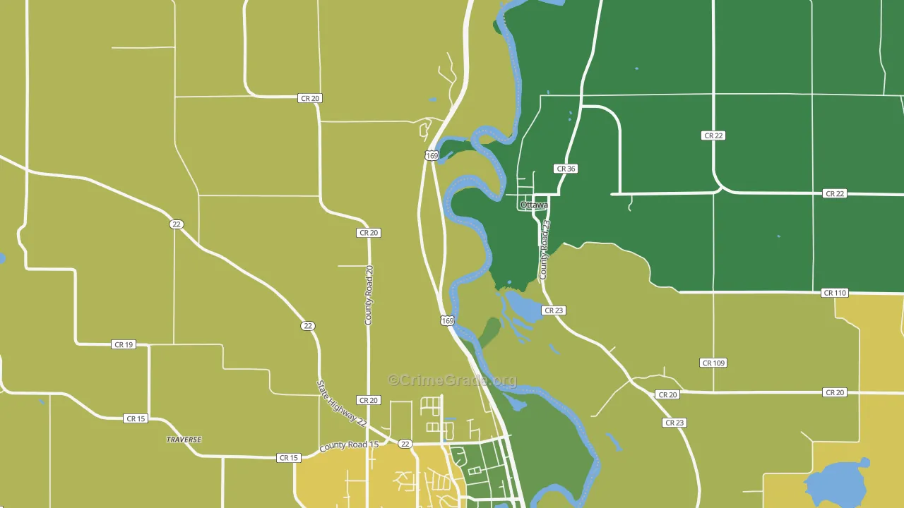 Ottawa, MN Map of Assault Rates