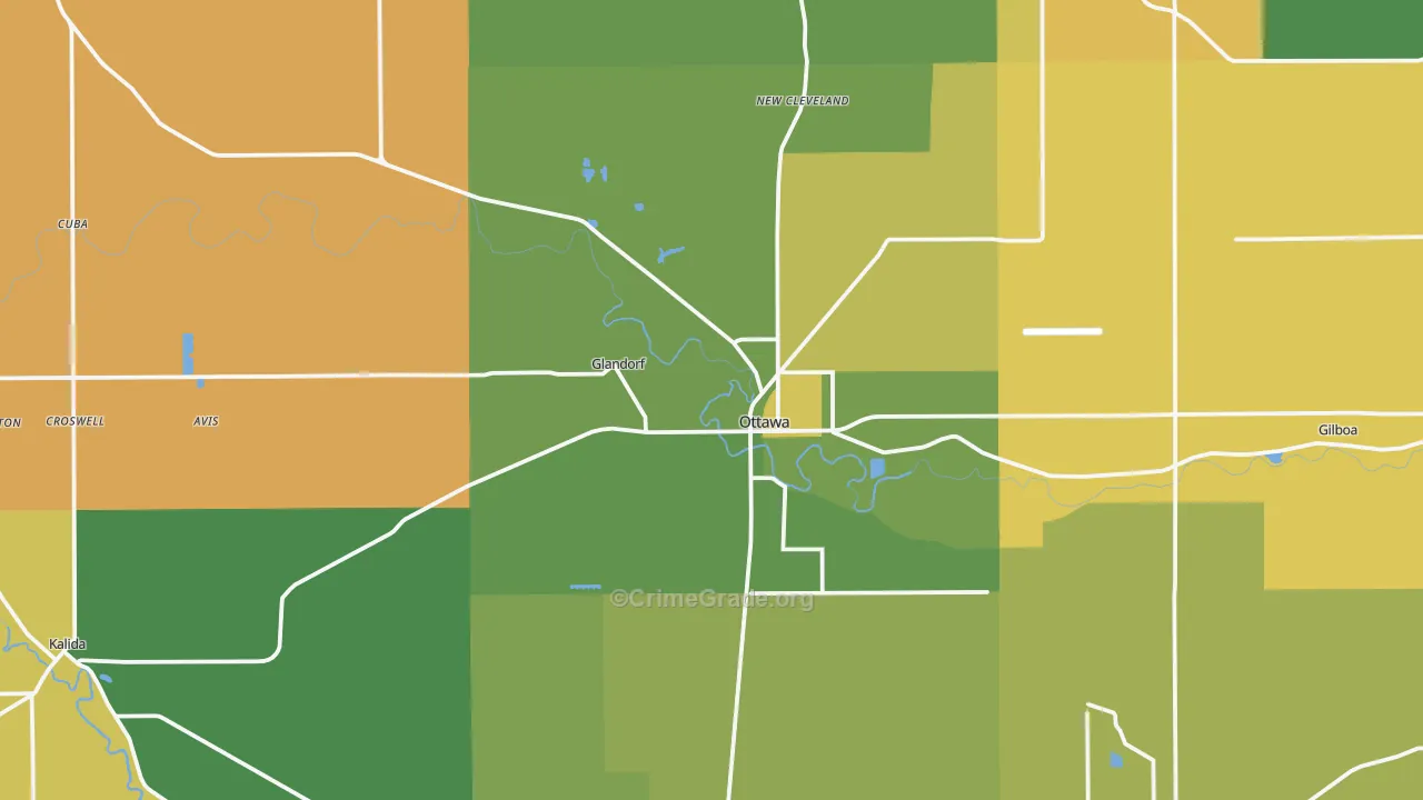 Ottawa, OH Map of Assault Rates