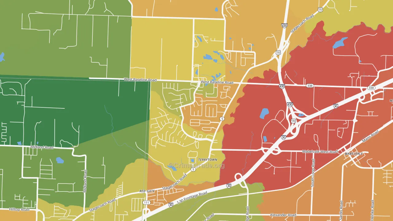 Otter Creek Crystal, Little Rock, AR Map of Assault Rates