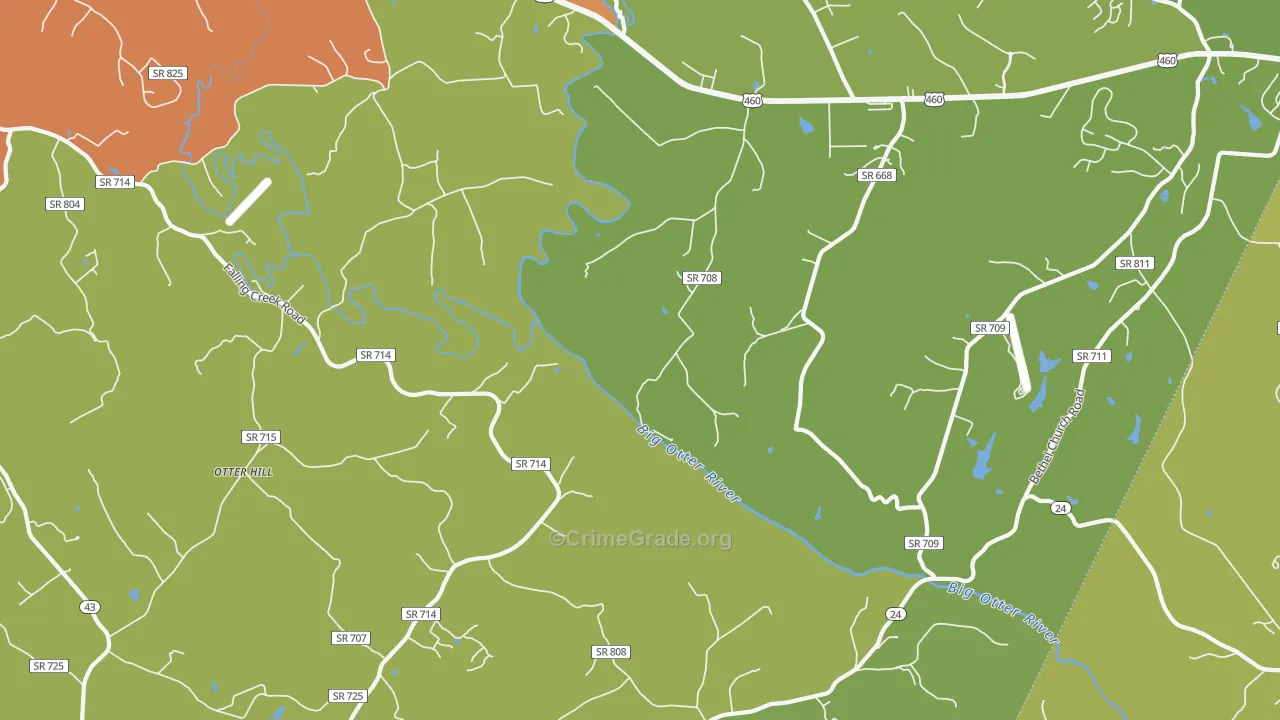 Otter Hill, VA Map of Assault Rates