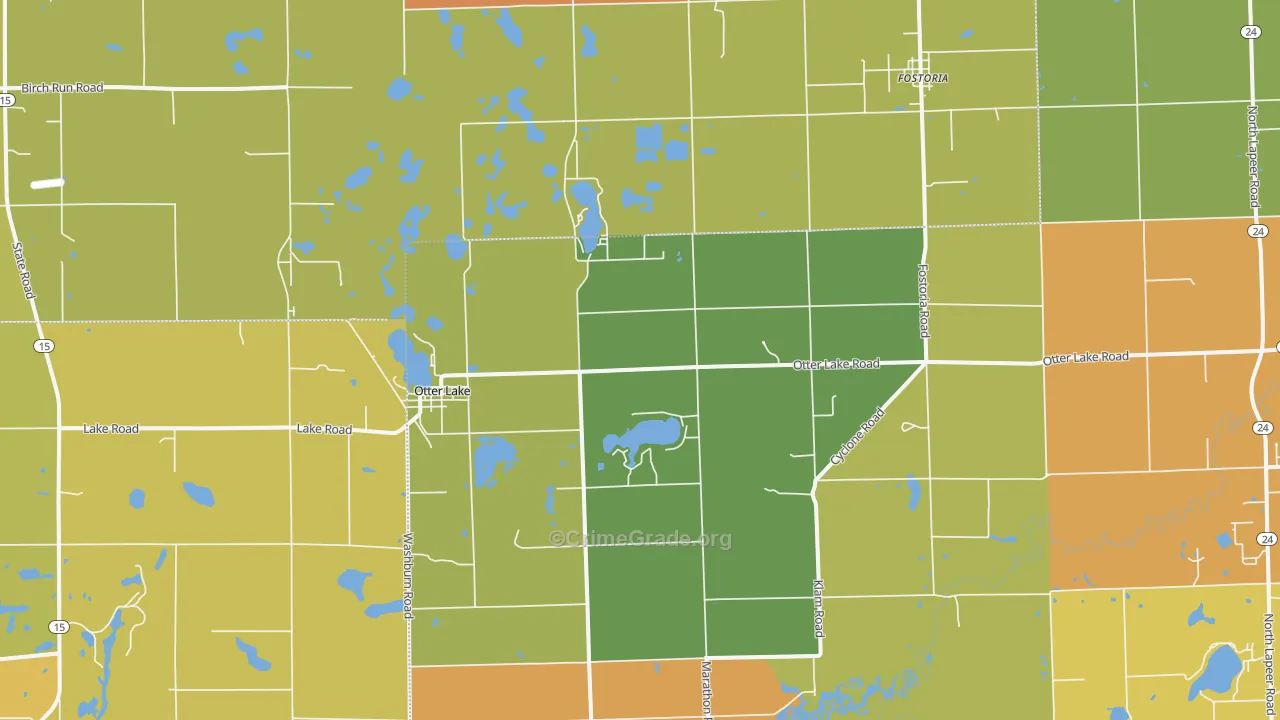 Otter Lake, MI Map of Assault Rates