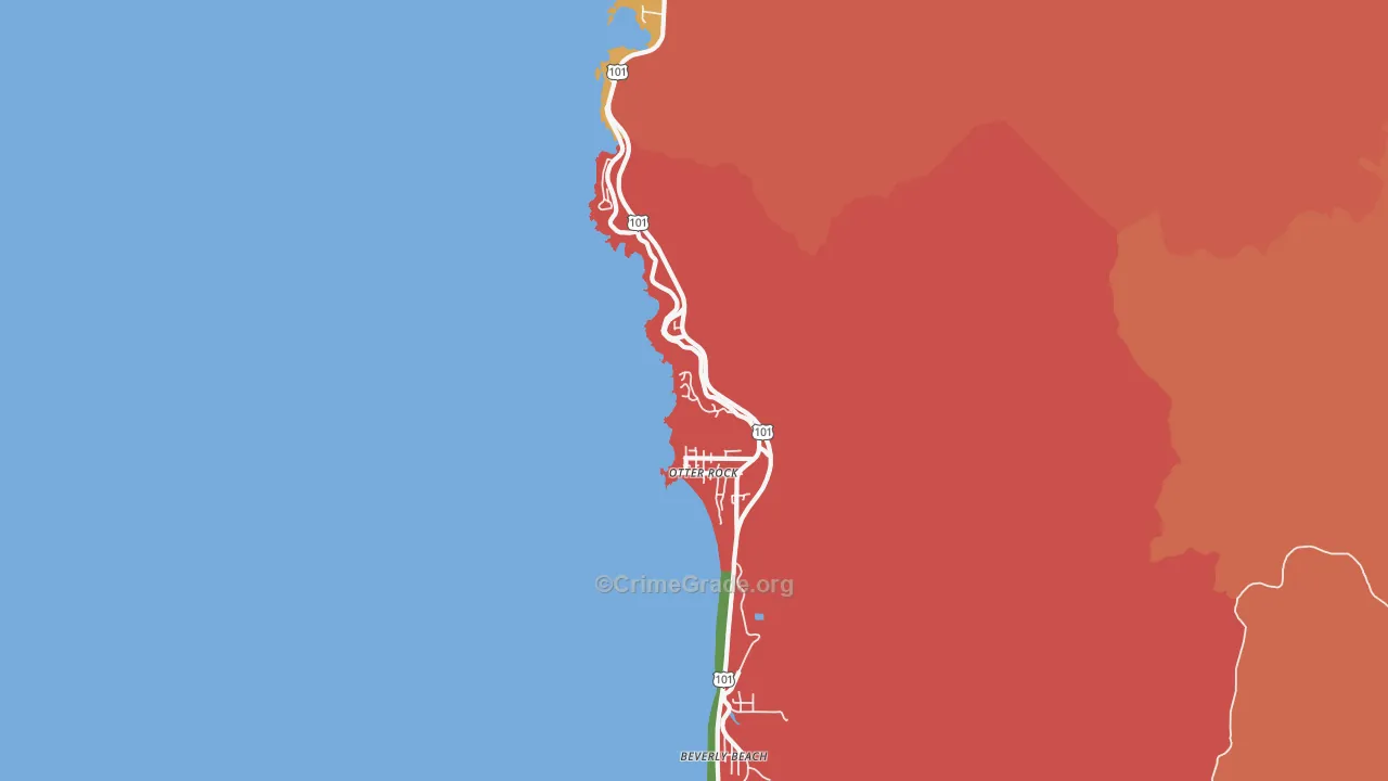 Otter Rock, OR Map of Assault Rates