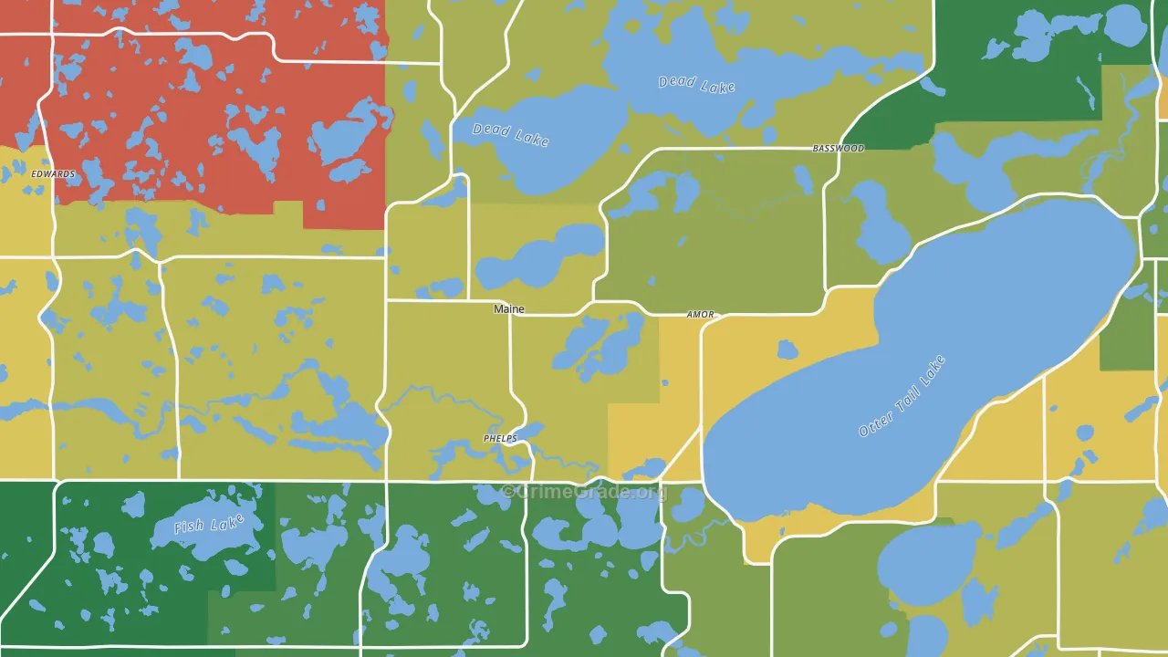 Otter Tail County, MN Map of Assault Rates