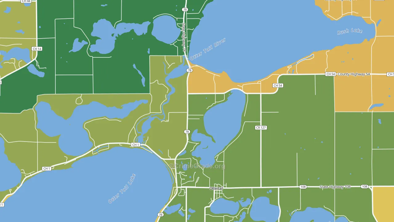 Ottertail, MN Map of Assault Rates