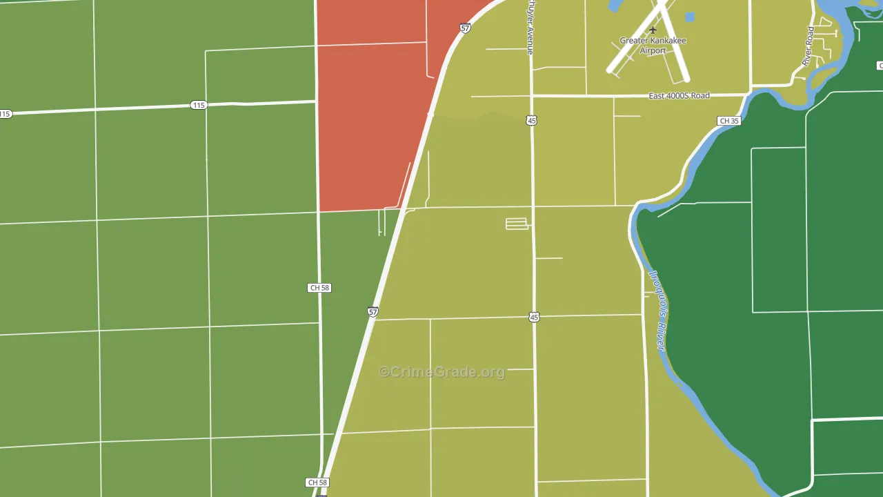 Otto, IL Map of Assault Rates