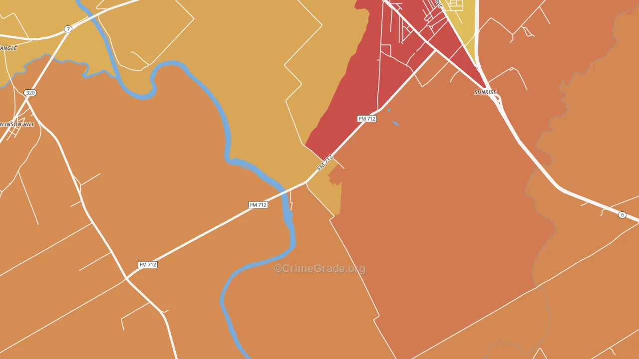 Otto, TX Map of Assault Rates