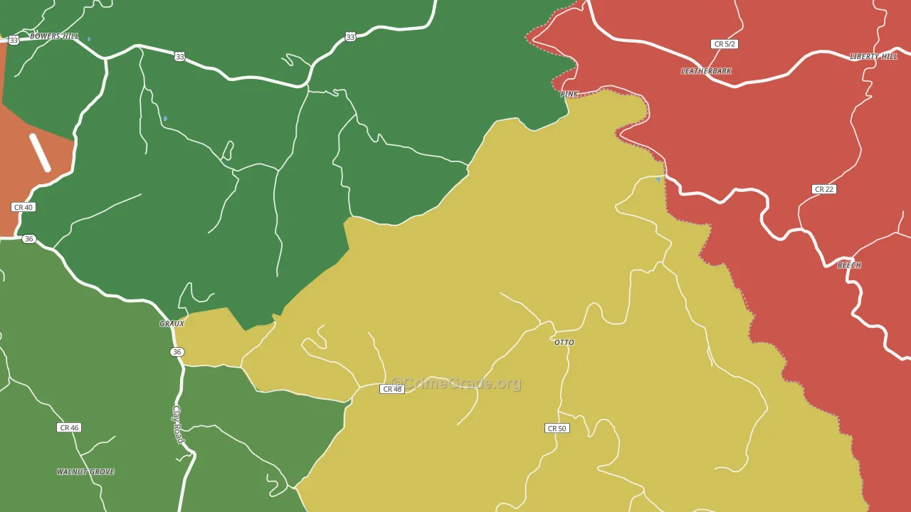 Otto, WV Map of Assault Rates