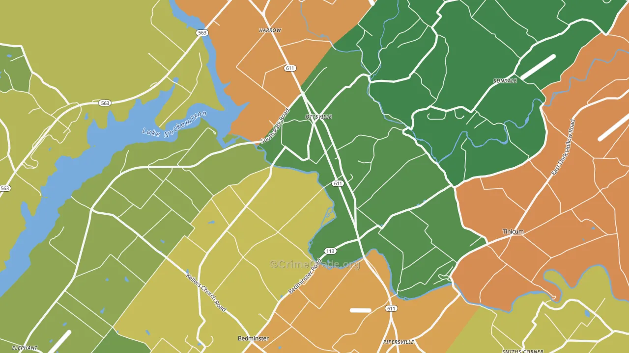 Ottsville, PA Map of Assault Rates