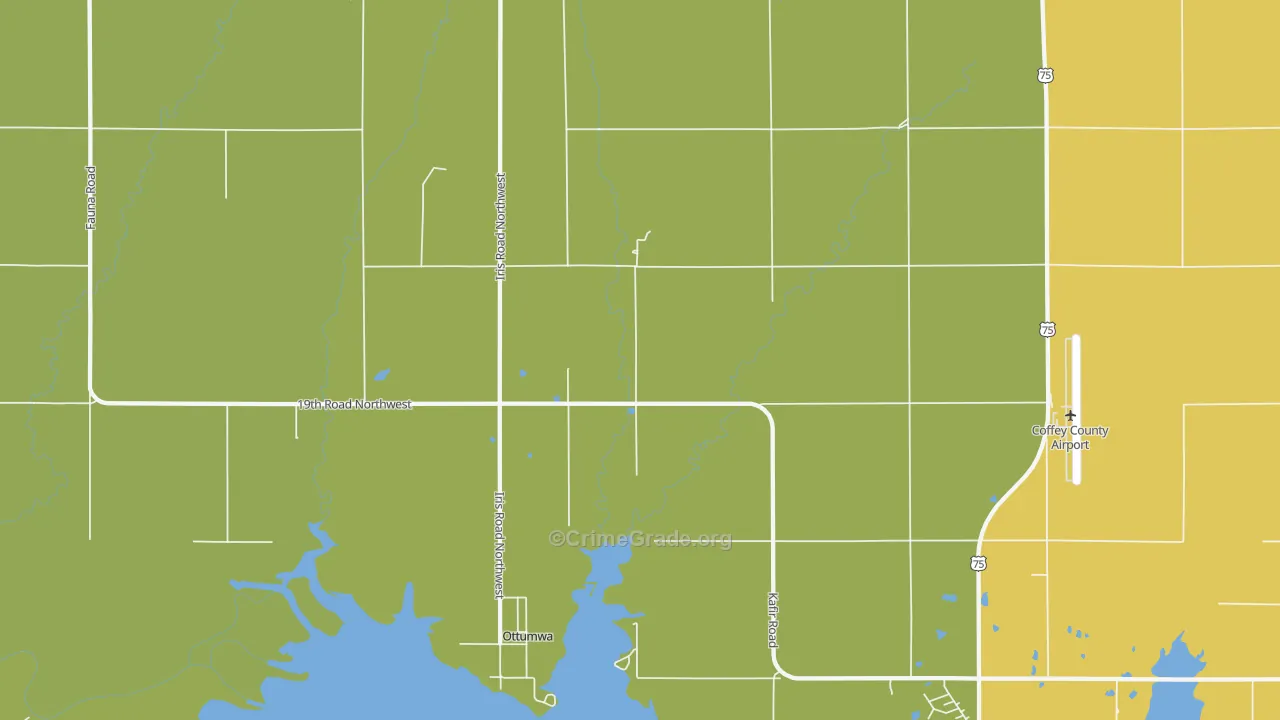Ottumwa, KS Map of Assault Rates