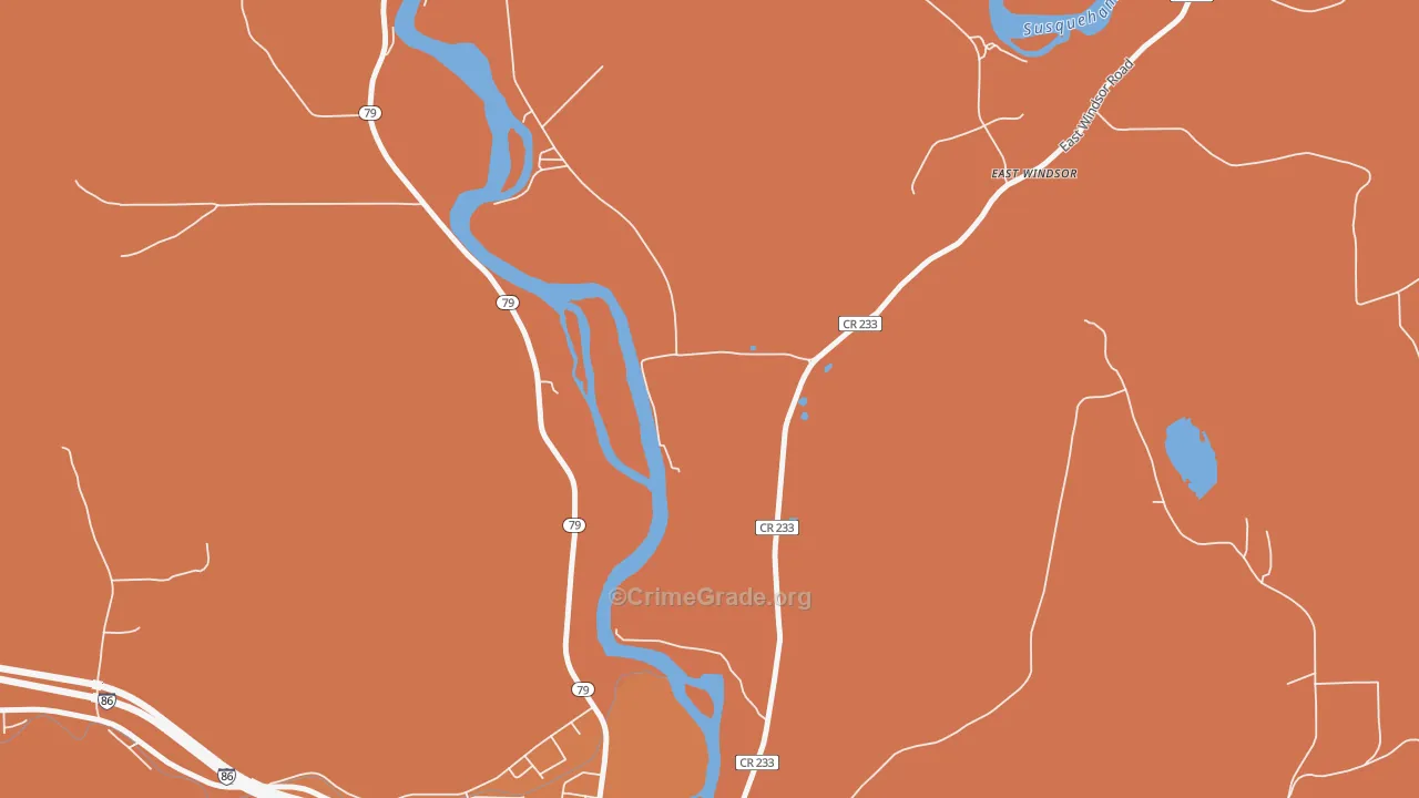 Ouaquaga, NY Map of Assault Rates
