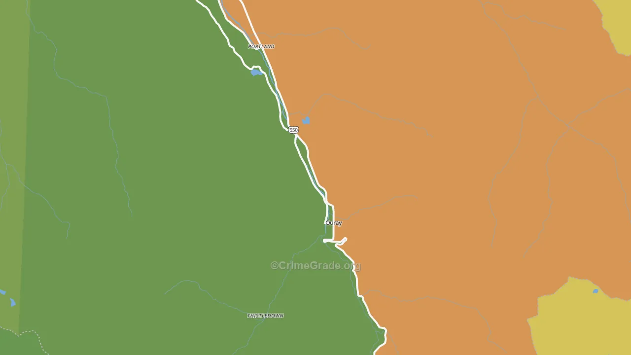 Ouray, CO Map of Assault Rates