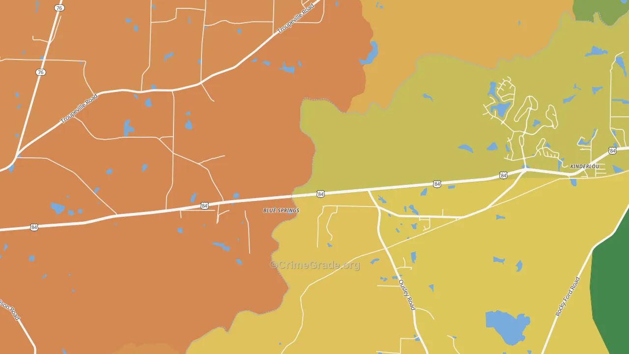 Ousley, GA Map of Assault Rates