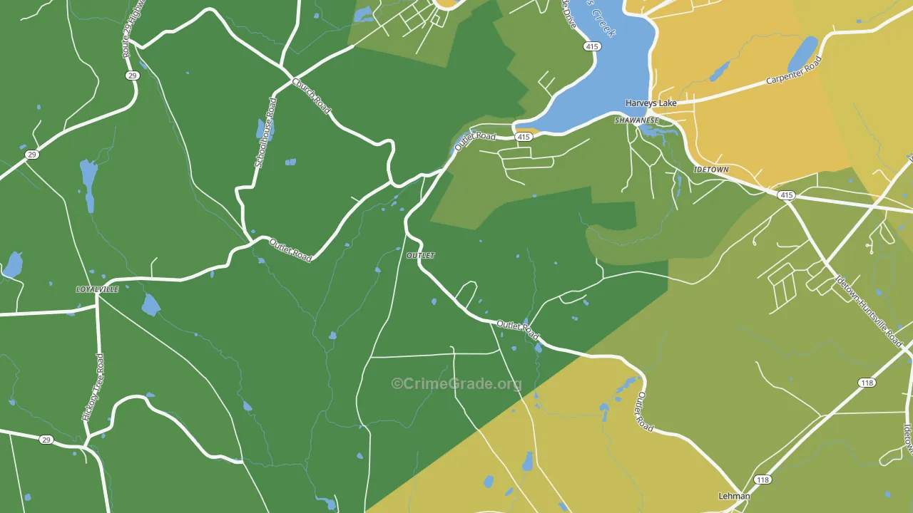 Outlet, PA Map of Assault Rates