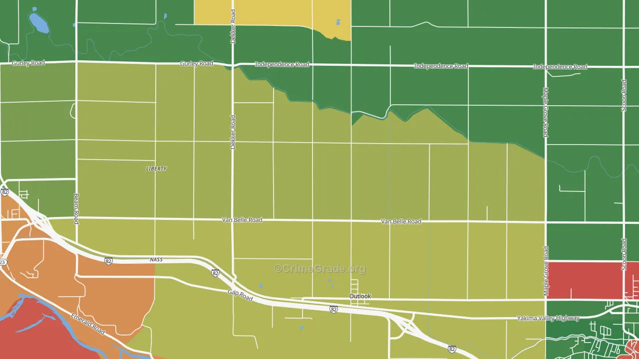 Outlook, WA Map of Assault Rates