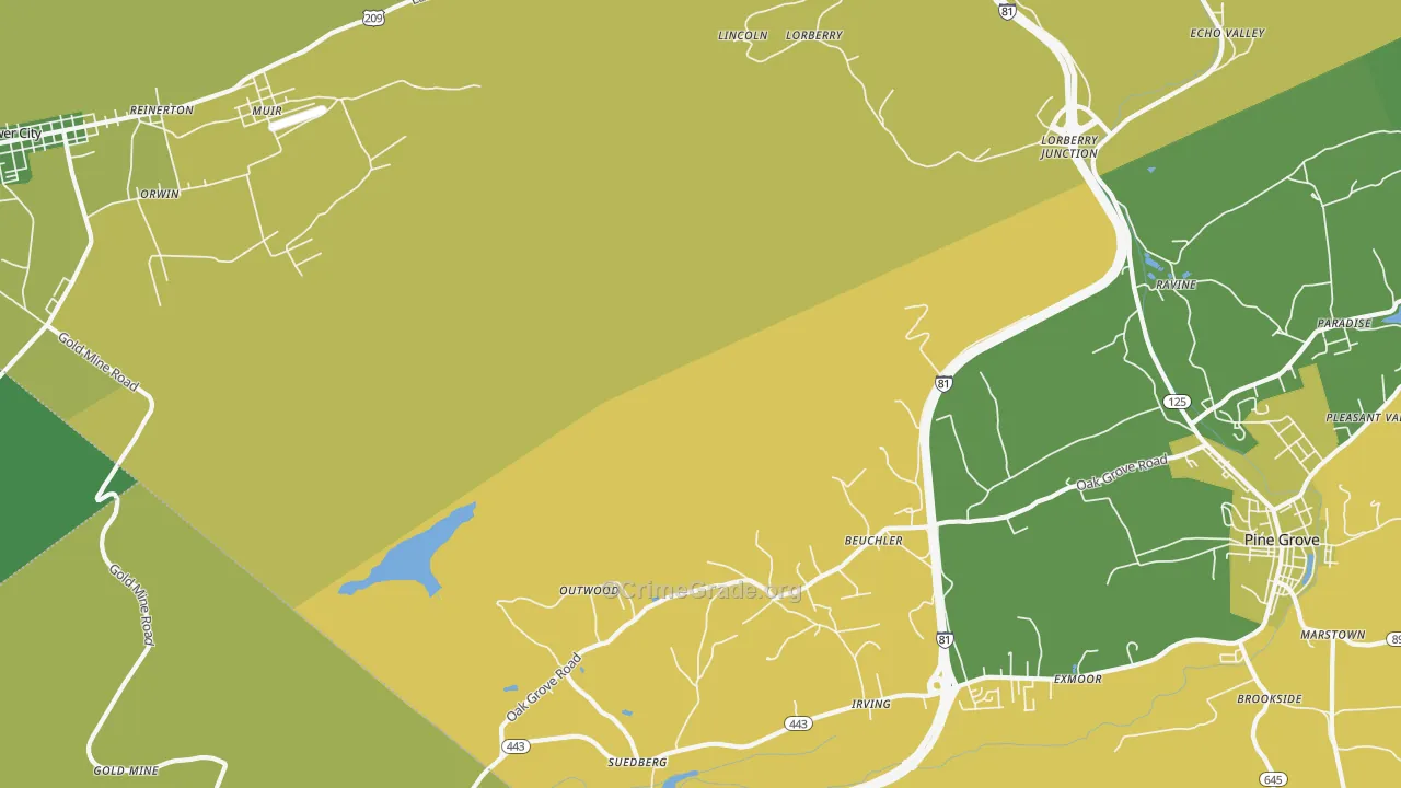 Outwood, PA Map of Assault Rates